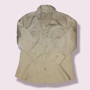 Banana Republic Women Beige Stretch Jacket Thin Long Sleeve Size Small